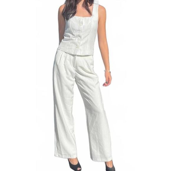 Vintage I.N. San Francisco High Waist Wide Leg Trousers & Matching Vest (S) - Picture 1 of 5